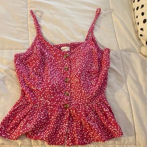 Never worn, but I love it. Medium pink blouse